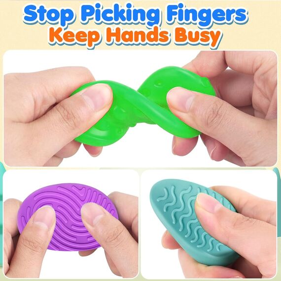 6 Stück Fidget Toys Sensory Stones, Anti Stress Spielzeug Sensorische Stone, Sensorik Spielzeug für Stressabbau , ADHS Sensory Fidget Toys für Kinder Erwachsene