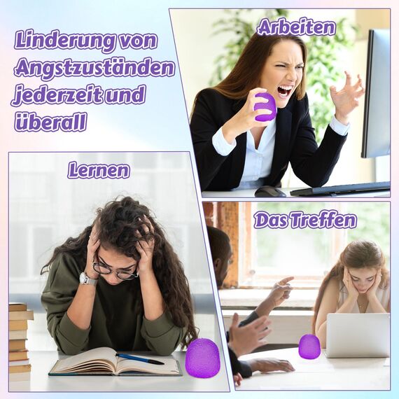 Stressabbau Fidget Ball Anti Stress Spielzeug Stressbälle für Kinder & Erwachsene Unterstützt Stressabbau in Büro, für Linderung von Angst & Geschenk für die Party(Lila)