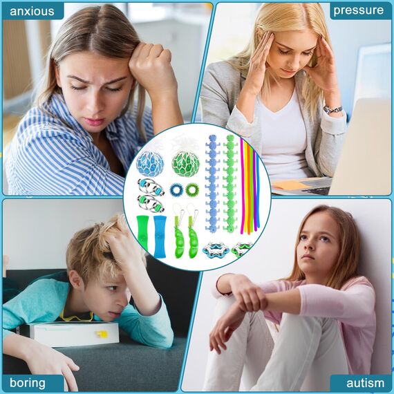 Fidget Toys ADHS Spielzeug,20 Stück Anti Stress Spielzeug adhs hilfsmittel für Kinder Erwachsene Fidget Toys for ADHS,Anti Angst Geschenke