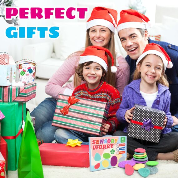 12 Stück Fidget Toys Sensory Stones, Texturierte Sorge Stein sensorische Spielzeug Kinder mit Autismus, Sensorik Spielzeug Anti Stress, Angst Relief sensorische Toy für Kinder und Erwachsene