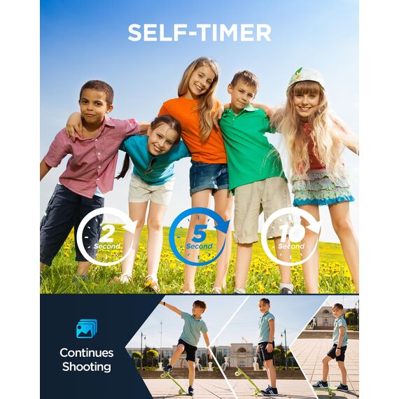 64GB Digitalkamera Kinder Fotokamera: 48MP Anti-Shake Kinderkamera Foto, Vlogging Fotoapparat für YouTube 16X Digital Zoom Appareil Foto Serienaufnahme Selfie Kompaktkamera für Fotografie