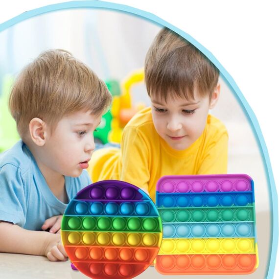 2 Stück Pop It Spielzeug, Pop It Baby, Plopp Spielzeug, Pop Bubble Sensory Fidget Toy, für Kinder Und Erwachsene (Quadratisch)