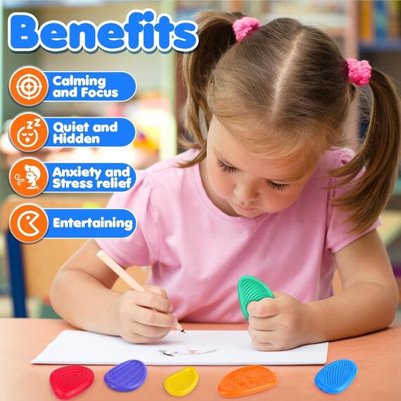 JoyJoyful Fidget Stones Toys für Kinder Erwachsene, 6 Stück Sensorik Autismus für Spielzeug, Anti Stress Autismus Spielzeug, Fidget Squishy Toy Anxiety ADHD Toys, Beruhigend Bei Stress Angst