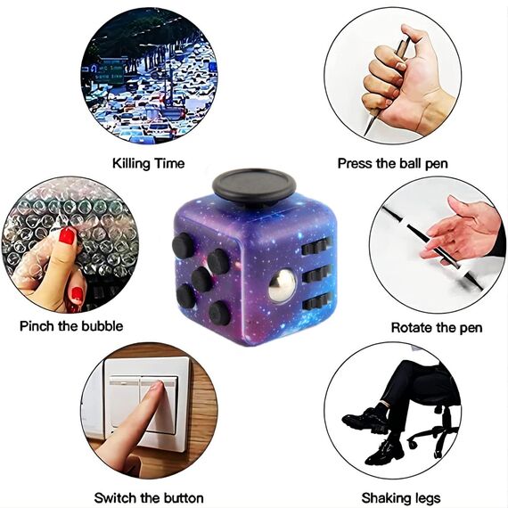 Steemjoey Fidget Toy Cube, Anti-Stress Würfel Spielzeug, Stressabbauendes Galaxy Sinnesspielzeug für Erwachsene und Kinder zum Abbau von Ängsten