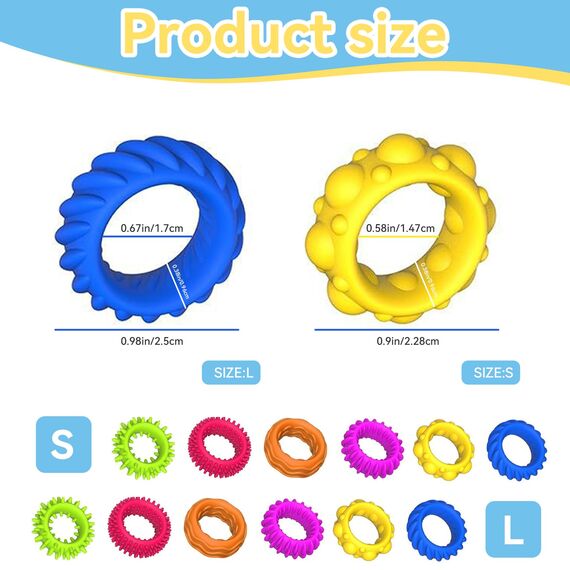 12 Stück Anti Stress Ring Squishy,2025 Fidget Ring Toys für Kinder Sensorik,Anti Stress Spielzeug Sensory,Stressring Anti Anxiety Toy ADHS Spielzeug,Fidget Toys Erwachsene Autismus Stressabbau