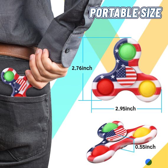 12 Pack Bubble Pop Fidget Spinner Sensorisches Spielzeug Ostereierfüller, Push Popper Squeeze Fidget Spielzeug für Stress Linderung, Geburtstagsgeschenke Party Gefälligkeiten Klassenzimmer Preis