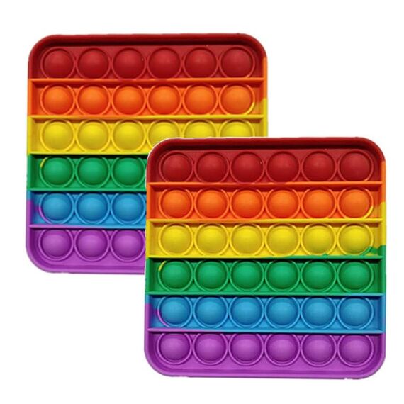 2 Stück Pop It Spielzeug, Pop It Baby, Plopp Spielzeug, Pop Bubble Sensory Fidget Toy, für Kinder Und Erwachsene (Quadratisch)