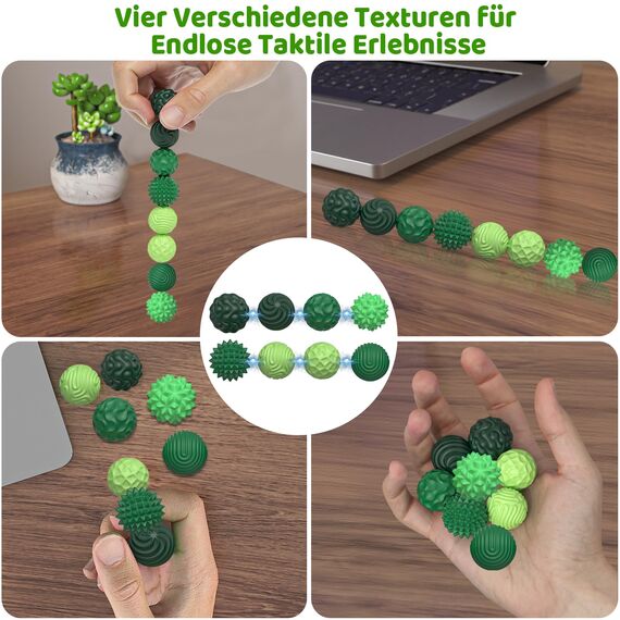 8 STK Magnetische Kugeln Stressball Fidget Balls Silikon Magnetische Stressbälle Sensorik Bälle mit 8 Texturen, Anti-Stress Spielzeug Hilfsmittel Autismus & ADHS Fidget Toys für Erwachsene Stressabbau