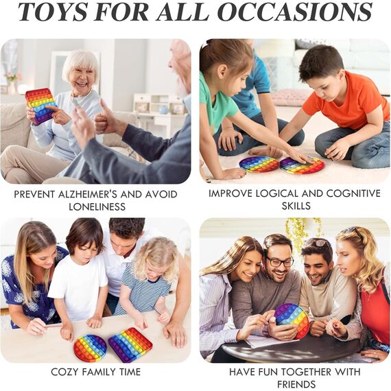 2 Stück Pop It Spielzeug, Pop It Baby, Plopp Spielzeug, Pop Bubble Sensory Fidget Toy, für Kinder Und Erwachsene (Quadratisch)