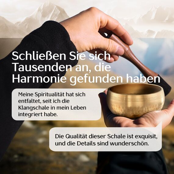 Silent Mind Klangschale Ø9 cm Bronze – Handgefertigtes Komplett-Set mit Kissen und Klöppel, für Anfänger geeignet, klarer stabiler Klang, ideal für Meditation und Achtsamkeit
