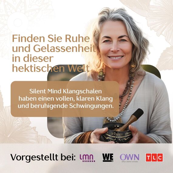 Silent Mind Klangschale Ø10 cm Bronze – Handgefertigtes Komplett-Set mit Kissen und Klöppel, für Anfänger geeignet, klarer stabiler Klang, ideal für Meditation und Achtsamkeit