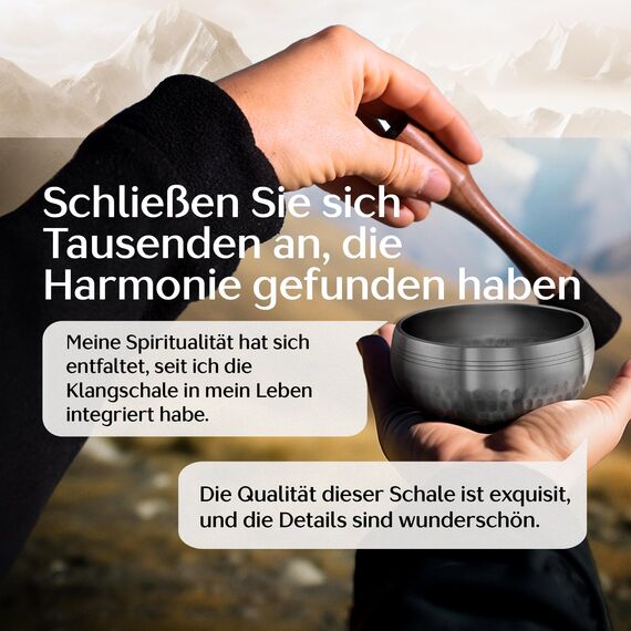 Silent Mind Klangschale Ø9 cm Bronze – Handgefertigtes Komplett-Set mit Kissen und Klöppel, für Anfänger geeignet, klarer stabiler Klang, ideal für Meditation und Achtsamkeit