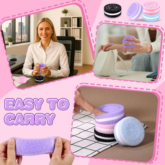 Mexgcom Taba Squishy Oreo, 4 Stück Oreo Squissy Anti Stress Spielzeug Squishies, Stressball Anti Stress Bälle Sensorisches Quetschspielzeug für Angst Relief