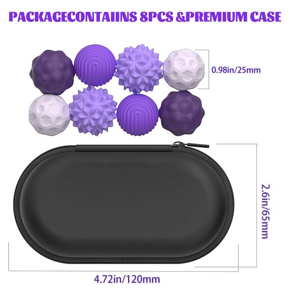 8 Stück Magnetische Fidget Toys, Magnetische Anziehungskraft Stress Bälle mit Silikonhülle, Magnetkugeln Stressball Silikon Sensorik Spielzeug, Sensory Toy ( lila )