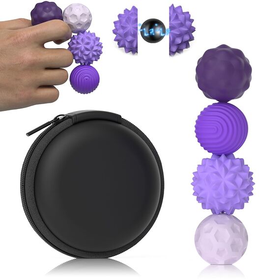 Magnetische Fidget Toys, Magnetische Anziehungskraft Stress Bälle mit Silikonhülle, Magnetkugeln Stressball Silikon Sensorik Spielzeug, Sensory Toy ( lila )