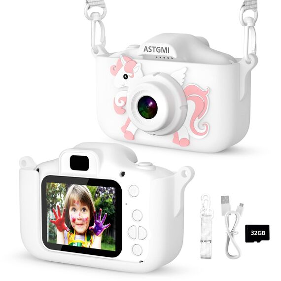 Kinder Kamera, 2.0”Display Digitalkamera ，Geschenke für 3 4 5 6 8 7 9 10 11 12Jahre Jungen und mädchen, 1080P HD Anti-Drop Fotoapparat Kinder für Geburtstagsgeschenk Weihnachten Spielzeug