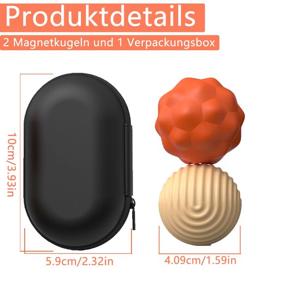 40,9 mm Extragroßes Magnetische Fidget Toys, 2 Stück Magnetkugeln Stressball Silikon Sensorik Spielzeug, Magnetische Anziehungskraft Stress Bälle mit Silikonhülle, Sensorisches Spielzeug