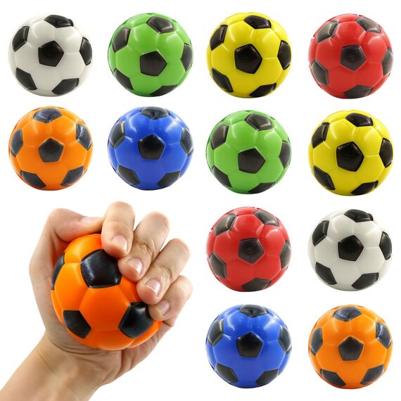 Mini Fußball 12 Stück, Mini Sportbälle, Schaumstoffbälle, Stressball Kinder, Softball Fußball, Antistressball, Fussball Klein, Fußball Stressbälle für Kinder und Erwachsene