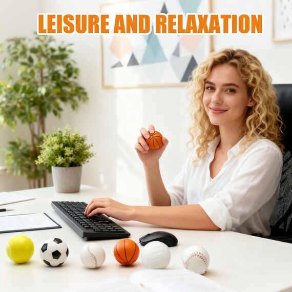 Kleine Bälle 12 Stück, Antistressball, Stressball, Mini Fußball, Basketball Tennis Baseball Stressbälle, Stress Angst Linderung, Softball Fußball für Kinder und Erwachsene