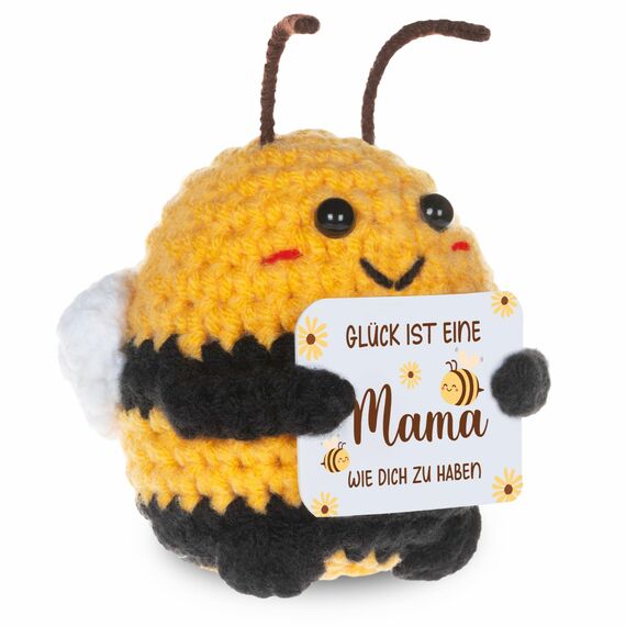 WenmthG Geschenke für Mama Pocket Hug Positive Biene Deutsch Glücksbringer zum Muttertag Weihnachten Geburtstag, Mama Geschenke Geburtstag Bee Happy Biene Positive Kartoffel Deutsch Ersatz - 1 St