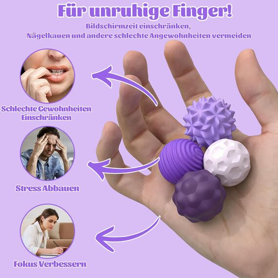 Magnetische Fidget Toys, Magnetische Anziehungskraft Stress Bälle mit Silikonhülle, Magnetkugeln Stressball Silikon Sensorik Spielzeug, Sensory Toy ( lila )