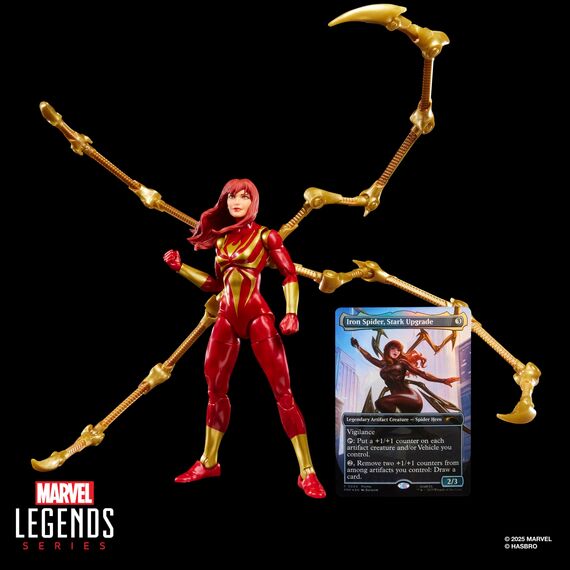 Hasbro Marvel Legends Series Magic: The Gathering Mary Jane Watson (Iron Spider), Spider-Man Action-Figur und Exklusive Foil Sammelkarte