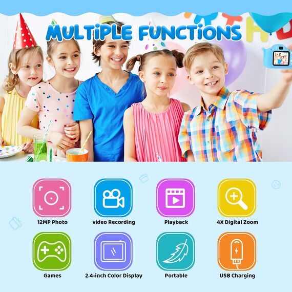 Kinder Kamera, 2.0”Display Digitalkamera ，Geschenke für 3 4 5 6 8 7 9 10 11 12Jahre Jungen und mädchen, 1080P HD Anti-Drop Fotoapparat Kinder für Geburtstagsgeschenk Weihnachten Spielzeug