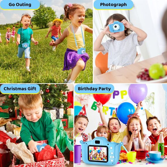 Kinder Kamera, 2.0”Display Digitalkamera ，Geschenke für 3 4 5 6 8 7 9 10 11 12Jahre Jungen und mädchen, 1080P HD Anti-Drop Fotoapparat Kinder für Geburtstagsgeschenk Weihnachten Spielzeug