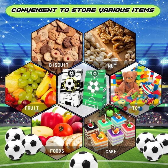 24 Stück Fußball Party Mitgebsel Kinder, Mini Fußball mit Fußball Geschenktüte, Fussball Klein, Fußball Stressbälle, Fußball Papiertüten, Fußball Geschenke Kindergeburtstag für Junge