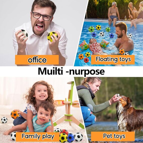 Mini Fußball 12 Stück, Mini Sportbälle, Schaumstoffbälle, Stressball Kinder, Softball Fußball, Antistressball, Fussball Klein, Fußball Stressbälle für Kinder und Erwachsene