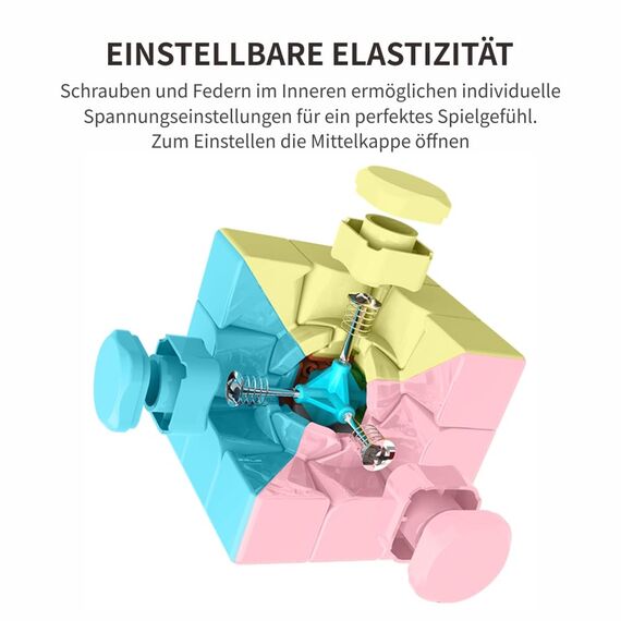 Speed Zauberwürfel Stickerless – Profi-Würfel mit Ultra-Glattem Drehen, Lebendigen Farben & Langlebiger Haltbarkeit – Schneller als das Original (Macaron 3x3x3)