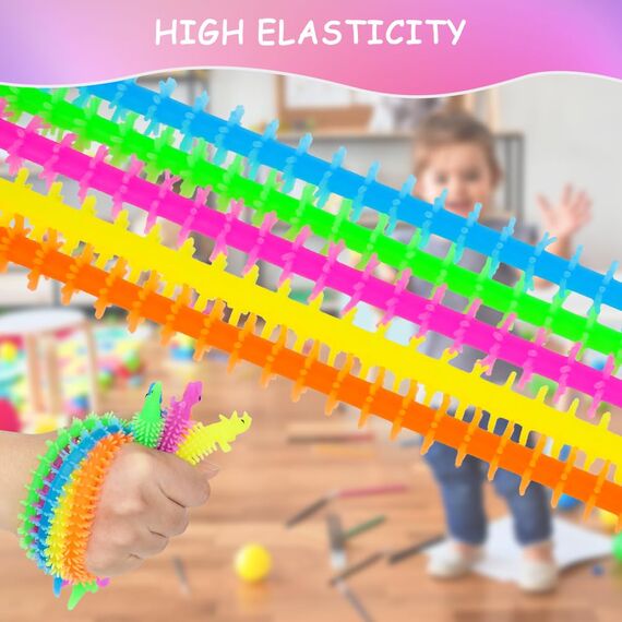 Ainiv Dinosaurier Stretchy String Spielzeug - 10er Pack Stressabbau Squeeze, Sensorische Fidget für Kinder & Erwachsene mit Autismus und ADHD Therapie