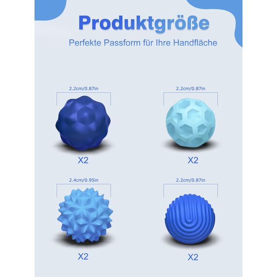 8 Stück Magnetische Fidget Toys, Magnetic Fidget Balls Magnetkugeln Stressball Silikon Magnetische Sensorik Bälle, Anti Stress Stimming Sensorik Spielzeug für Kinder & Erwachsene ADHS (Blau)