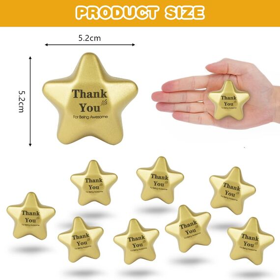 Ainiv 24 Stück Stressbälle Squeeze Ball, Stern Schaum Antistressball für Schule Belohnung Student Party Tasche Füllstoffe, Stressabbau Bälle Spielzeug für Angst Abbauen Beruhigung Kinder Erwachsene