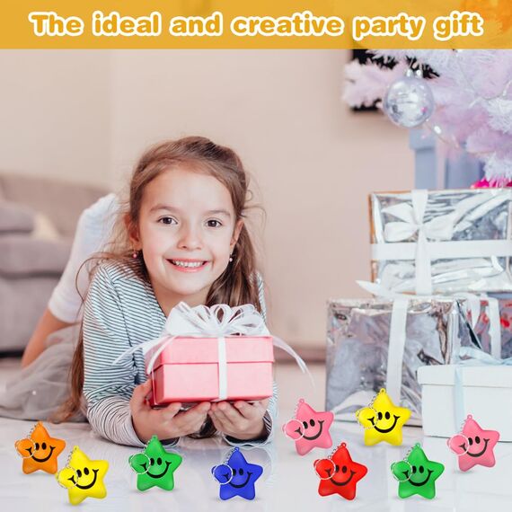 Ainiv 24 Stück Stressbälle Squeeze Ball, Stern Schaum Antistressball für Schule Belohnung Student Party Tasche Füllstoffe, Stressabbau Bälle Spielzeug für Angst Abbauen Beruhigung Kinder Erwachsene