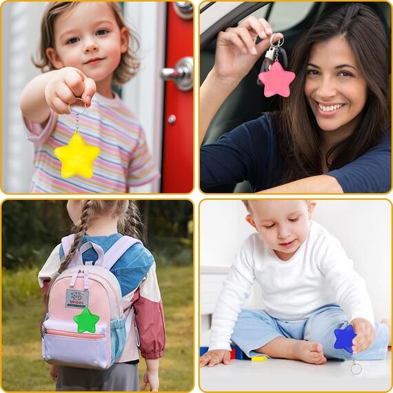 Ainiv 24 Stück Stern Antistressball, Stressbälle Schlüsselanhänger für Angst Abbauen Beruhigung Kinder Erwachsene Stern Schaum Antistressball für Schule Belohnung Student Party Tasche Füllstoffe