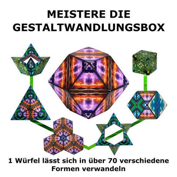 Shashibo Formwechsel-Box – Preisgekrönter, patentierter Zappelwürfel mit 36 Seltenerdmagneten – lässt Sich in über 100 Formen verwandeln (Elements)