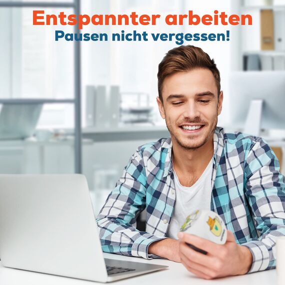 GLÜCKSGUT® Anti-Stress-Würfel | 2er Pack Tierische Pause | Lustiger Stresswürfel | 6 Motive, Geschenkbox & Anleitung | Spielzeug für Stressabbau, Kollegen & Büro Geschenk