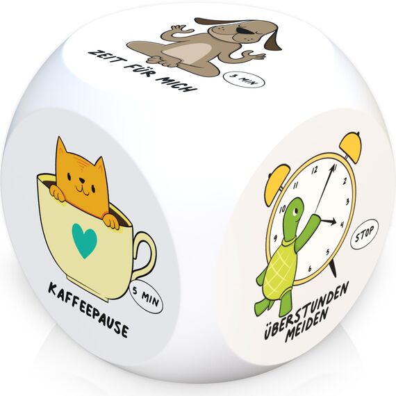 GLÜCKSGUT® Anti-Stress-Würfel | Tierische Pause | Lustiger Stresswürfel | 6 Motive, Geschenkbox & Anleitung | Spielzeug für Stressabbau, Kollegen & Büro Geschenk