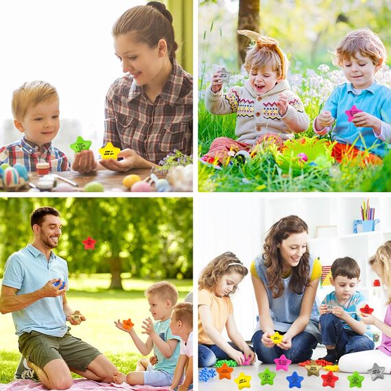 Ainiv 24 Stück Stressbälle in Sternform, Stressbälle Squeeze Ball für Schule Belohnung Student Party Tasche Füllstoffe, Stern Schaum Antistressball für Angst Abbauen Beruhigung Kinder Erwachsene