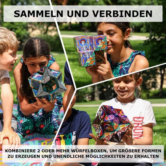 SHASHIBO Formwechsel-Box – Preisgekrönter, patentierter Zappelwürfel mit 36 Seltenerdmagneten – lässt Sich in über 100 Formen verwandeln (Mystic Ocean)