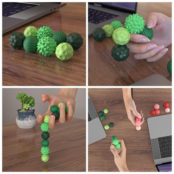 8PCS Magnetic Fidget Balls (8 Stück), Magnetkugeln Stressball Silikon Magnetische Sensorik Bälle Spielzeug, Sensorisches Spielzeug Anti Stress Stimming Sensory Fidget Toys für Erwachsene ADHS (Green)
