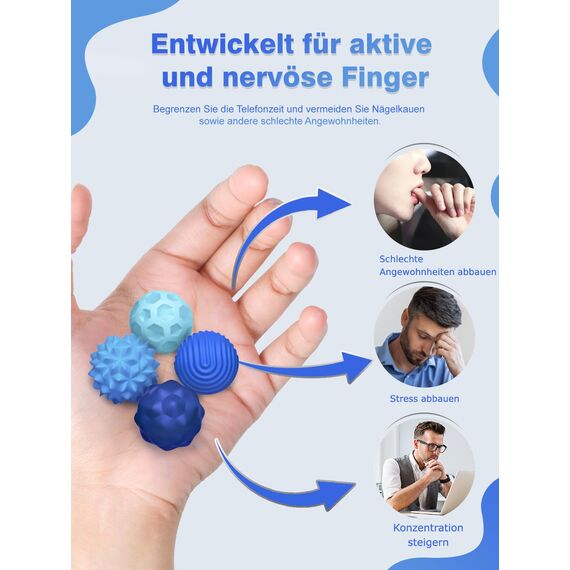 8 Stück Magnetische Fidget Toys, Magnetic Fidget Balls Magnetkugeln Stressball Silikon Magnetische Sensorik Bälle, Anti Stress Stimming Sensorik Spielzeug für Kinder & Erwachsene ADHS (Blau)