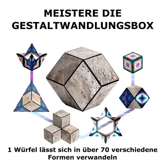 Shashibo Cube Formveränderungs-Würfel, preisgekrönter, patentierter Fidget-Würfel mit 36 Seltenerd-Magneten, lässt sich in über 100 Formen verwandeln, Mond - Entdecker-Serie
