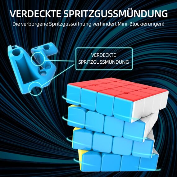 Speed Zauberwürfel Stickerless – Profi-Würfel mit Ultra-Glattem Drehen, Lebendigen Farben & Langlebiger Haltbarkeit – Schneller als das Original (4x4x4)