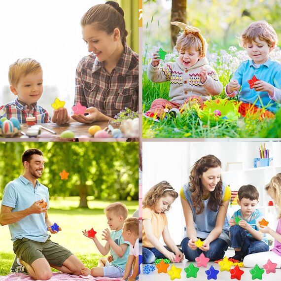 Ainiv 24 Stück Stern Antistressball, Stressbälle Schlüsselanhänger für Angst Abbauen Beruhigung Kinder Erwachsene Stern Schaum Antistressball für Schule Belohnung Student Party Tasche Füllstoffe