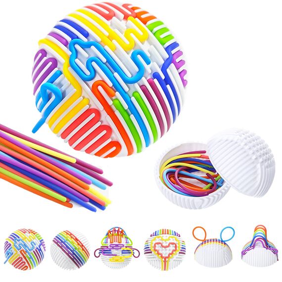 Sensorik Activity Ball mit 16 Bunte Silikonstreifen Autismus/ADHS Spielzeug ab 3 Jahre, Integrierte Aufbewahrung im Ball, Stressabbau Fidget Toy Sensory für Kinder & Erwachsene