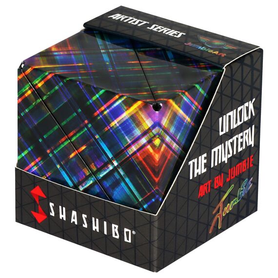 Shashibo Formwechsel-Box – Preisgekrönter, patentierter Zappelwürfel mit 36 Seltenerdmagneten – lässt Sich in über 100 Formen verwandeln (Artist Series - Disco Plaid)