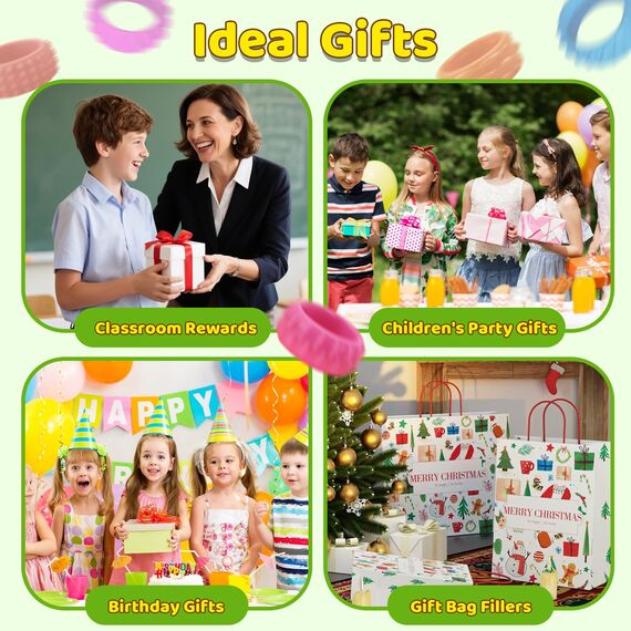 12 Stück Fidget Ring Toys für Kinder Erwachsene, Sensorik Autismus für Spielzeug, Anti Stress Autis-mus AD-HD Beruhigend Toys, Zappelspielzeuge für Kinder, Sensorik Autismus für Spielzeug