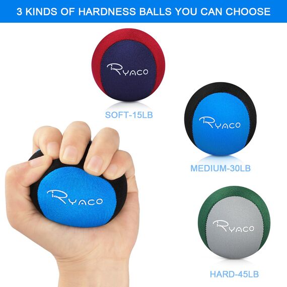 Ryaco Gel Stressball für Erwachsene - Antistressball Mit verschiedenen Stärken und Größen - Anti Stress Bälle für Konzentration - Motivierendes Knetball Spielzeug - Wutball
